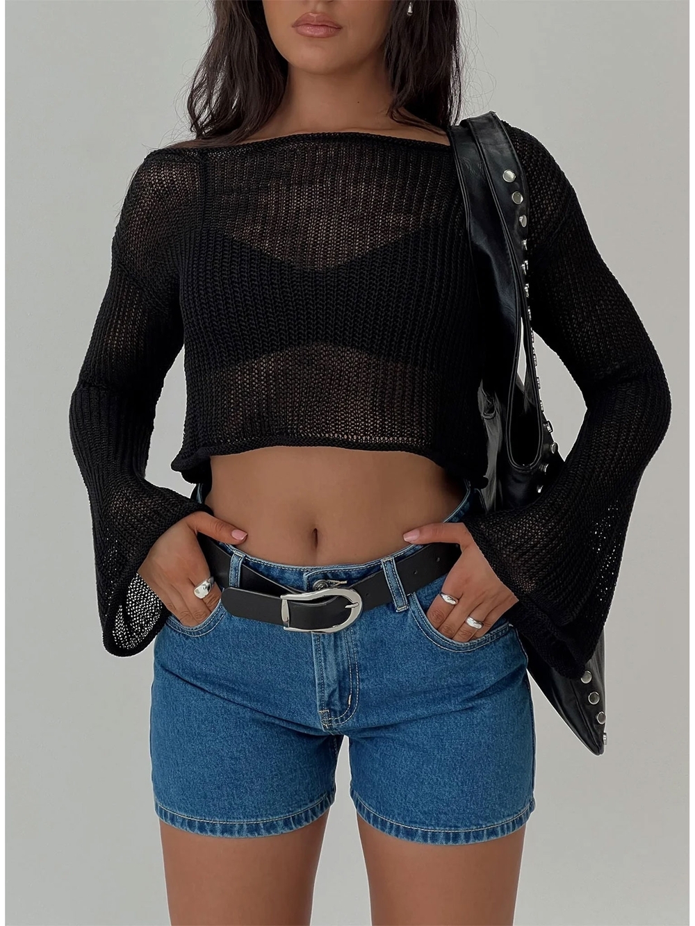 Princess Polly Cafe Pari Sweater Black - NWT